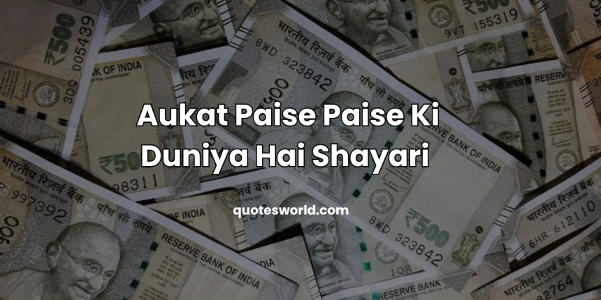 Aukat Paise Paise Ki Duniya Hai Shayari | Paisa Shayari Attitude